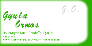 gyula ormos business card